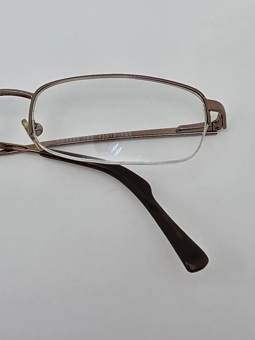 Vogue VO3490 705 Bronze Semi Rimless Eyeglasses Frame w/ Case Italy 49-19-135